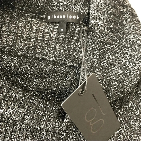 Women’s Chunky Cowl Neck Sweater Gray Knit Boxy Fit Long Sleeve Pullover - Picture 6 of 7